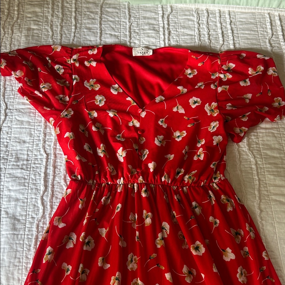 Floral Red Maxi Dress